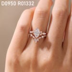 1 Carat Lab Diamond Rings Marquise Cut 6-Prong Engagement Ring in Rose Gold