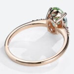 1.5ct Oval Lab Green Diamonds​ Ring Pavé 4-Prong Engagement Ring in Rose Gold