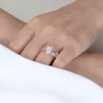 1ct Pear Cut Lab Grown Diamond Ring Set Vine & Twig Bridal Ring in Rose Gold