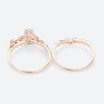 1ct Pear Cut Lab Grown Diamond Ring Set Vine & Twig Bridal Ring in Rose Gold