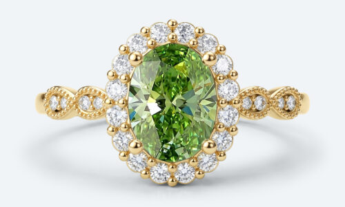 1ct Halo Lab Diamond Ring Oval Milgrain Prong Engagement Ring