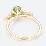 1ct Fancy Green Oval Lab Green Diamond Ring Modern 6-Prong Engagement Ring in Yellow Gold