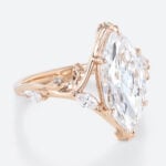 3ct Lab Diamond Ring Marquise Cut Bypass Vine 6 Claw Prong Engagement Ring in Rose Gold
