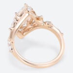 3ct Lab Diamond Ring Marquise Cut Bypass Vine 6 Claw Prong Engagement Ring in Rose Gold