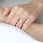 3ct Lab Diamond Ring Marquise Cut Bypass Vine 6 Claw Prong Engagement Ring in Rose Gold