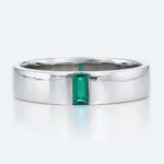 Baguette-Cut-Lab-Emerald-Wedding-Ring-Wide-Stackable-Band-1