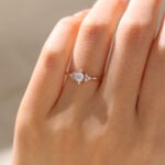 Unique Lab Diamond Solid Gold Diamond Engagement Ring