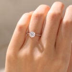 1 Ct Diamond Ring Graduated 6-Prong Round Cut Lab Diamond Ring in White Gold