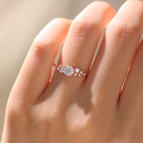 0.5ct Lab Grown Diamond Rings Round Cut 6-Prong Promise Ring