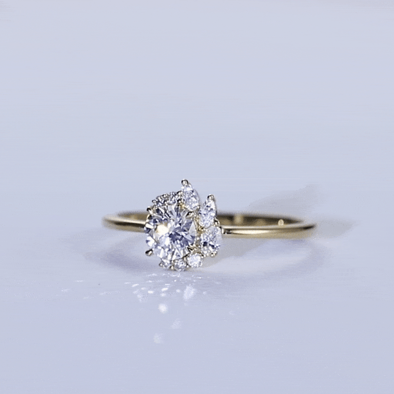 Round Halo Engagement Rings Lab Grown Diamonds Unique Rings