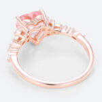 Heart Cut Pink Sapphire Ring​ 1.7ct Simple Band Engagement Rings in Rose Gold