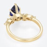 Marquise Cut Lab Sapphire Cluster Engagement Ring with Modern Touches (4)