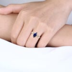Marquise Cut Lab Sapphire Cluster Engagement Ring with Modern Touches (6)