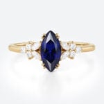 1CT Lab Grown Sapphire​ Ring Marquise Cut Floral-Inspired Design
