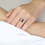 1CT Lab Grown Sapphire​ Ring Marquise Cut Floral-Inspired Design