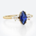 1CT Lab Grown Sapphire​ Ring Marquise Cut Floral-Inspired Design