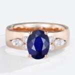 1.3ct Lab Grown Sapphire​ Ring Cluster Wide Band Engagement Rings