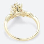 Yellow Gold 2ct Oval Cut Moissanite Promise Ring​ Bypass Engagement Rings Vine Bridal Ring