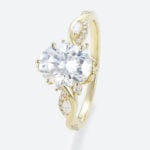 Yellow Gold 2ct Oval Cut Moissanite Promise Ring​ Bypass Engagement Rings Vine Bridal Ring