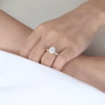 Yellow Gold 2ct Oval Cut Moissanite Promise Ring​ Bypass Engagement Rings Vine Bridal Ring
