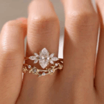 marquise lab diamond ring set