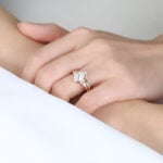 1.5ct Oval Lab Diamond Ring Set Classic 4-Prong Engagement Ring in Yellow Gold