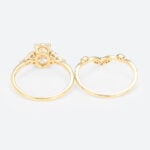 1.5ct Oval Lab Diamond Ring Set Classic 4-Prong Engagement Ring in Yellow Gold
