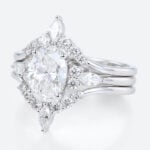 1.5ct Oval Lab Diamond Ring Set Classic Vintage 4-Prong Engagement Ring Set in White Gold