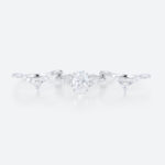 1.5ct Oval Lab Diamond Ring Set Classic Vintage 4-Prong Engagement Ring Set in White Gold