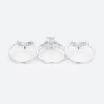 1.5ct Oval Lab Diamond Ring Set Classic Vintage 4-Prong Engagement Ring Set in White Gold
