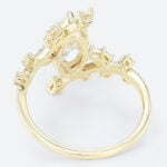1ct Marquise Cut Lab Grown Diamond Ring Bypass Leaf 6-Prong Engagement Ring in Yellow Gold