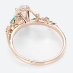 1ct Pear Lab Diamond Ring Nature-Inspired 4 Claw Engagement Ring in Rose Gold
