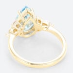2ct Lab Fancy Blue Diamond Rings Pear Shaped 4-Prong Engagement Ring in Yellow Gold