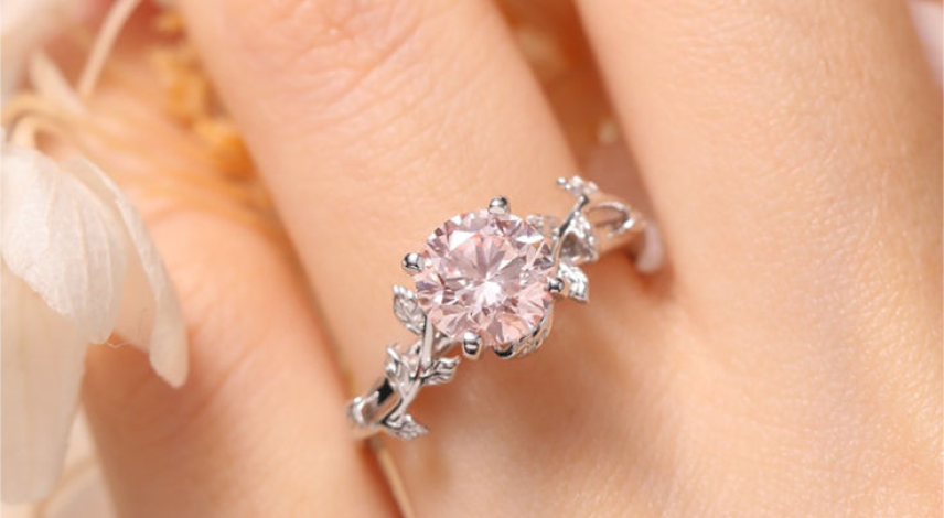 How to Choose Jewelry That Complements Your Skin Tone - Lab Pink Diamond Engagement Ring Solitaire Simple Bridal Wedding Ring