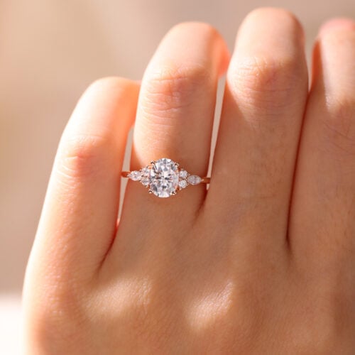 Rose Gold Wedding Band Rings Unique Moissanite Engagement Rings