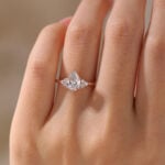 1.5ct Pear Shaped Lab Diamond Ring​ Vintage Prong Promise Ring