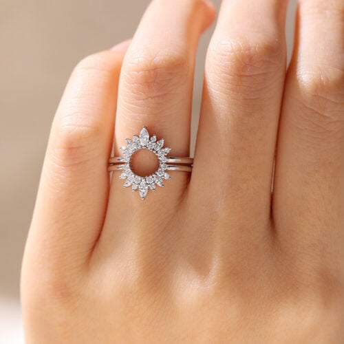 Curved Diamond Wedding Ring Lab Diamond Contour Wedding Rings