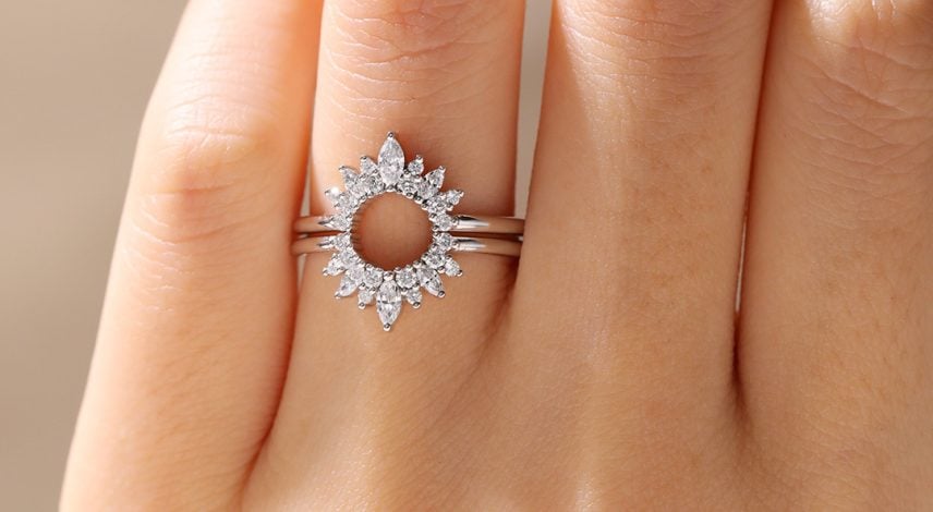 Curved Diamond Wedding Ring Lab Diamond Contour Wedding Rings