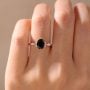 Oval Cut Black Onyx Ring 1ct Rose Gold Vintage Engagement Ring