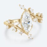 Marquise Cut Lab Grown Diamond Bypass Leaf 6-Prong Engagement Ring (3)