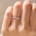 Pavé Lab Diamond Ring 0.26ct Round Cut Stacking Wedding Band