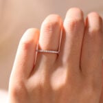 Pavé Lab Diamond Ring 0.26ct Round Cut Stacking Wedding Band