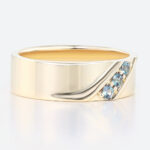 0.15ct Round Cut Lab Alexandrite Rings Streamlined Wide Wedding Band in Yellow Gold