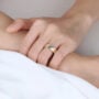 Chunky Engagement Rings - 0.15ct Round Cut Lab Alexandrite Rings Streamlined Wide Wedding Band in Yellow Gold