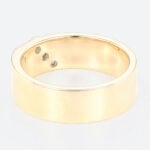 0.15ct Round Cut Lab Alexandrite Rings Streamlined Wide Wedding Band in Yellow Gold
