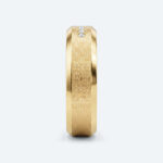 Round Cut Lab Grown Diamond Sleek Brushed Wide Wedding Band (1)