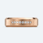Round Cut Lab Grown Diamond Sleek Brushed Wide Wedding Band (5)