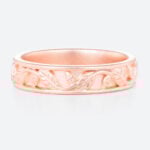 Solid Gold Wedding Band Art Nouveau Vine Wide Stacking Rings in Rose Gold