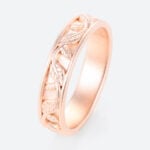 Solid Gold Wedding Band Art Nouveau Vine Wide Stacking Rings in Rose Gold
