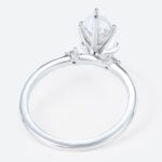 2ct Lab Grown Diamond Rings​ Marquise Cut Three Stone Promise Ring in White Gold